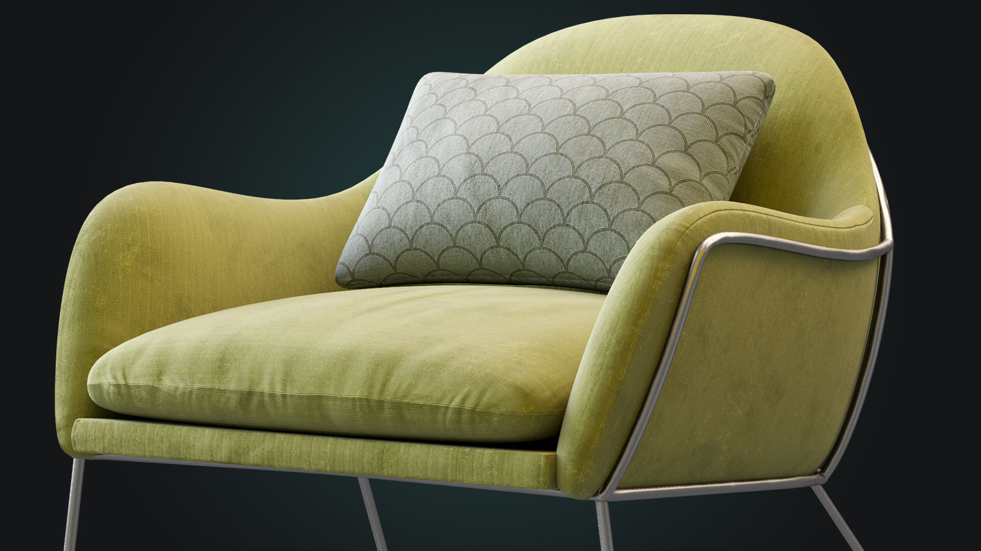 Armchair Frame By Made Low-poly 3D model_5