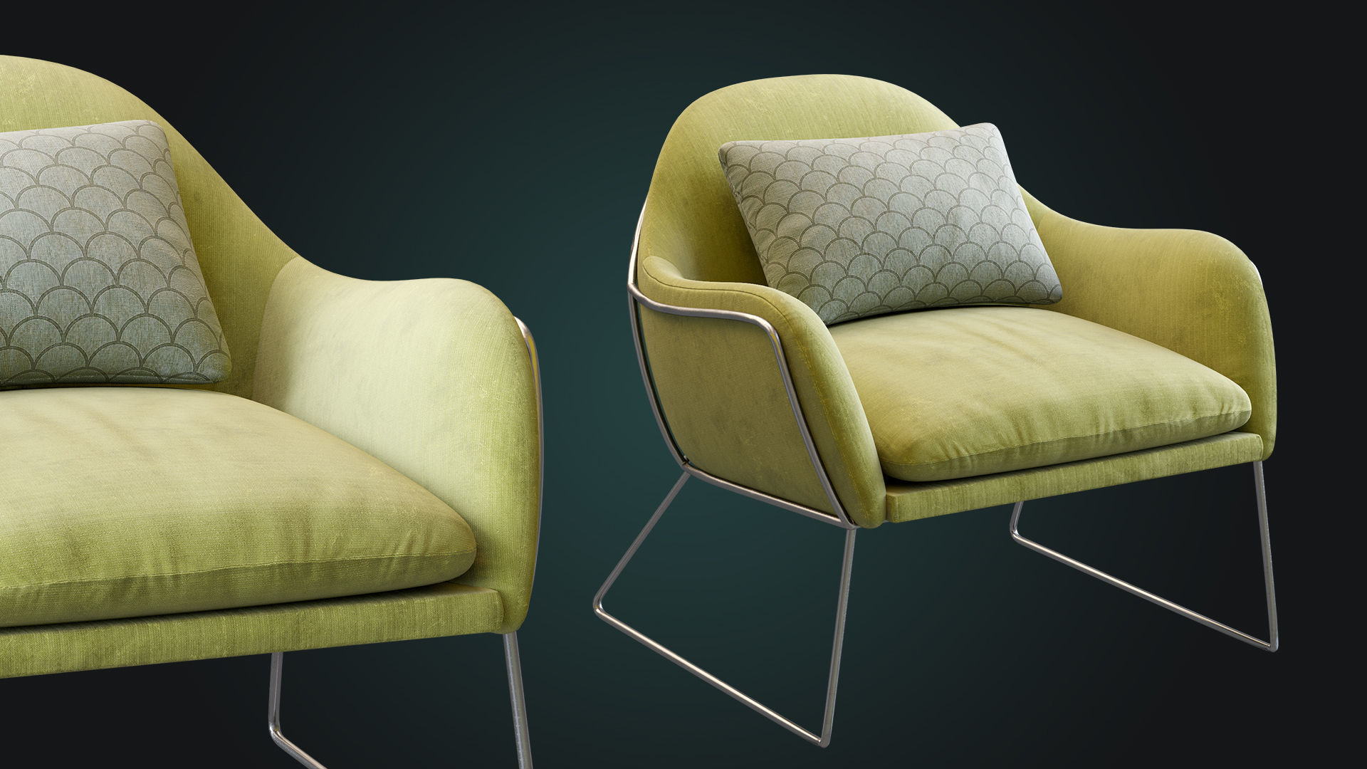 Armchair Frame By Made Low-poly 3D model_3