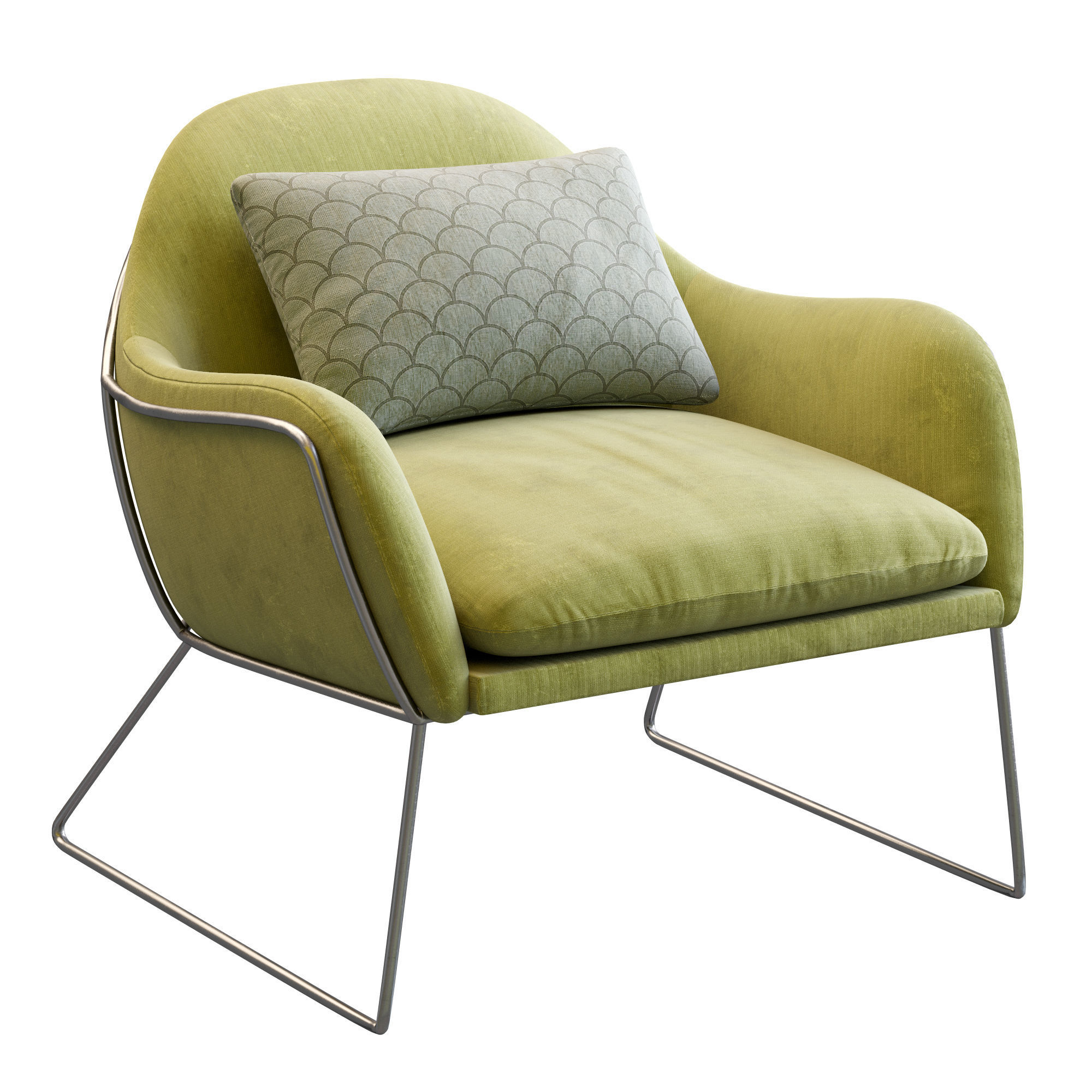 Armchair Frame By Made Low-poly 3D model_8