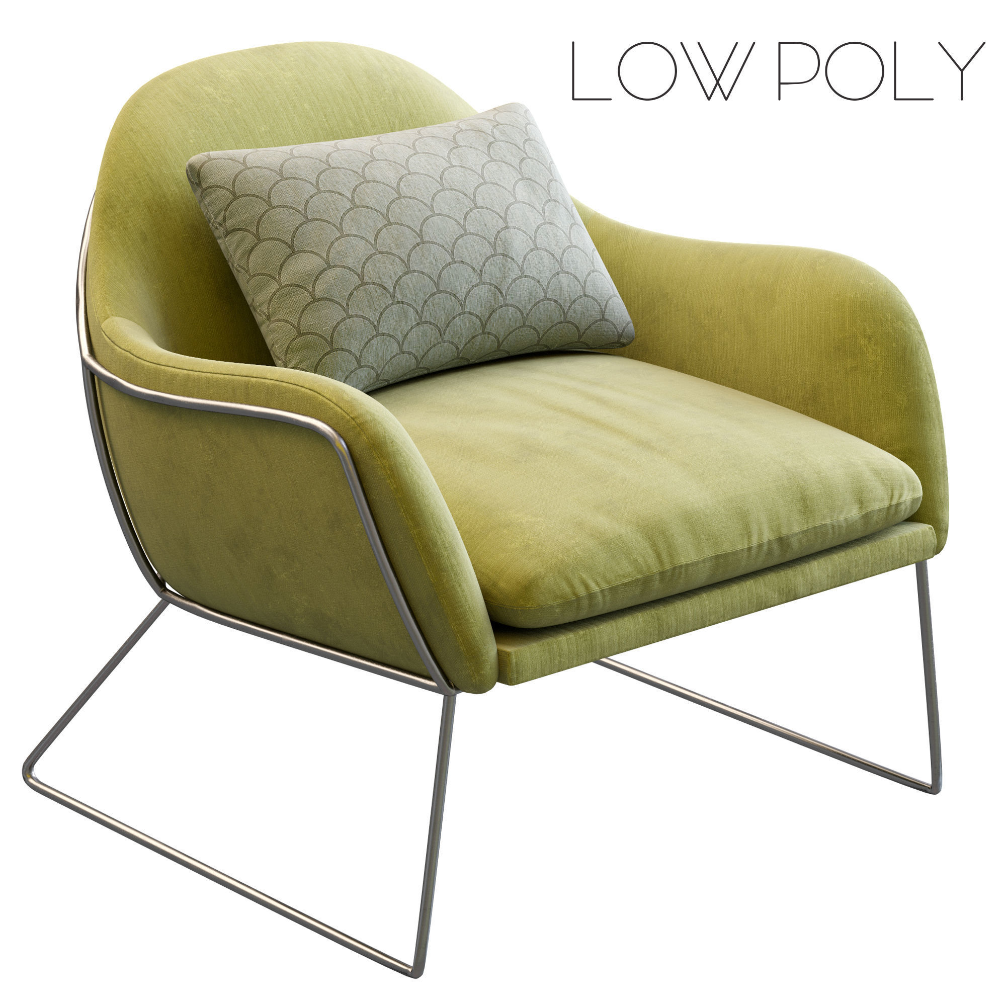 Armchair Frame By Made Low-poly 3D model_1