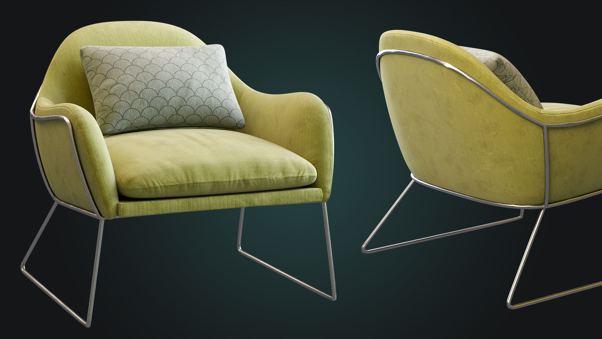 Armchair Frame By Made Low-poly 3D model_6