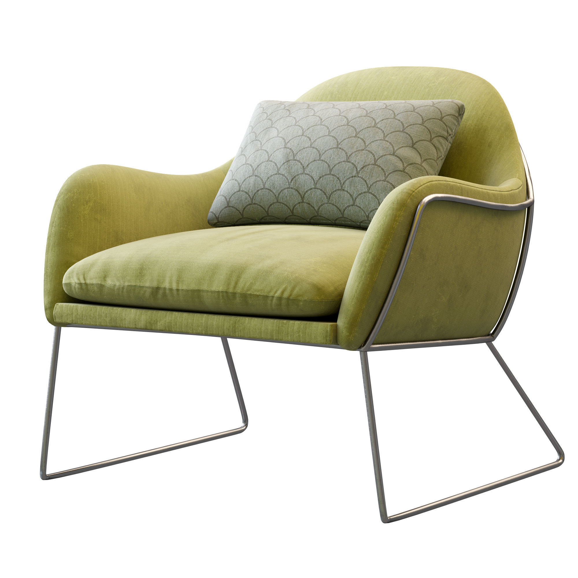 Armchair Frame By Made Low-poly 3D model_13