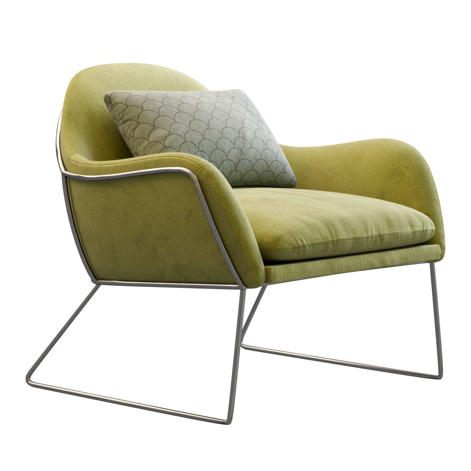 Armchair Frame By Made Low-poly 3D model_7