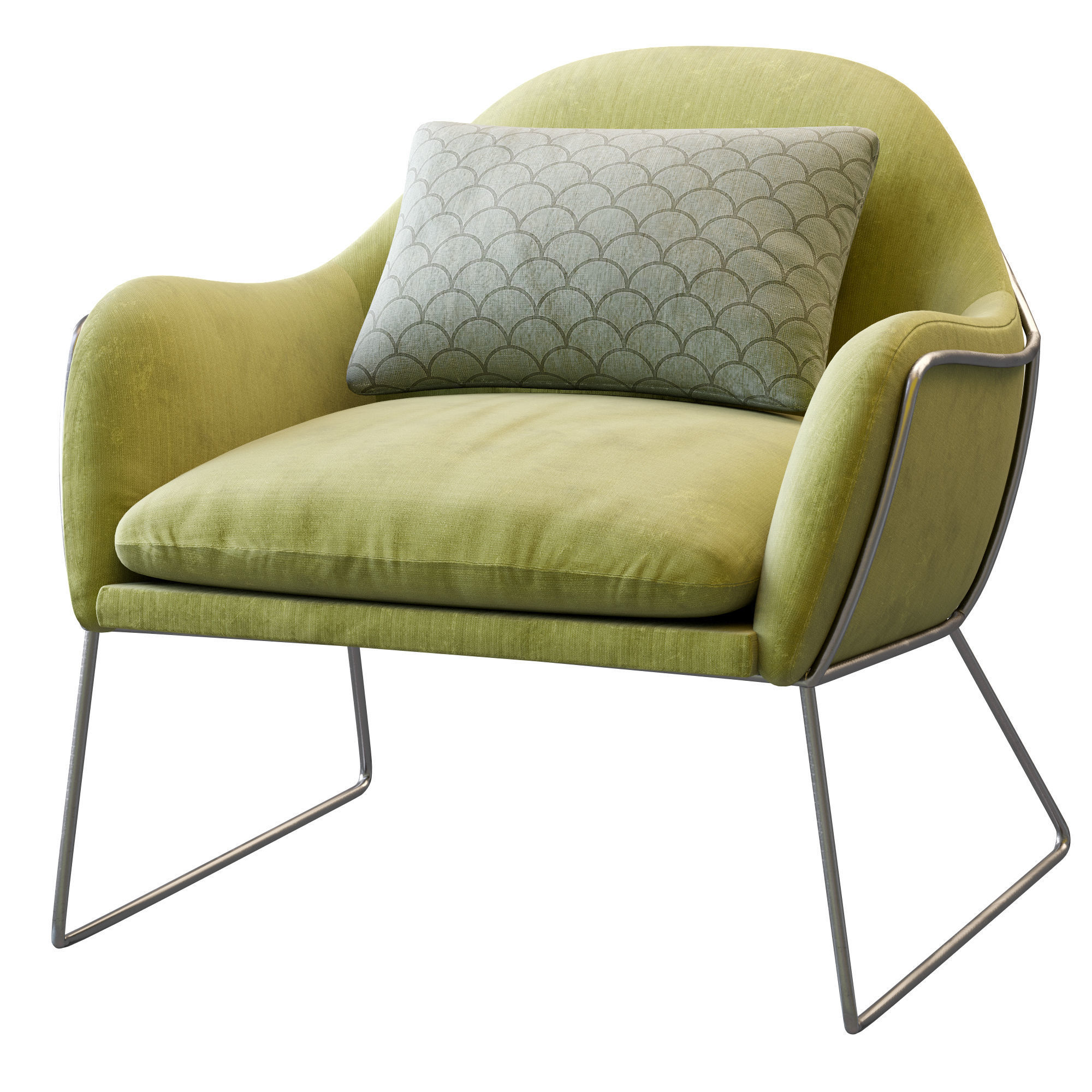 Armchair Frame By Made Low-poly 3D model_11