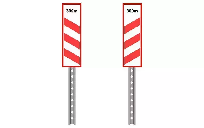 railway level crossing 300m 3D model