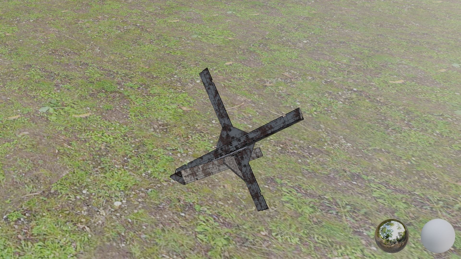 3D model Army Hedgehog Roadblock Obstacle VR / AR / lowpoly CGTrader