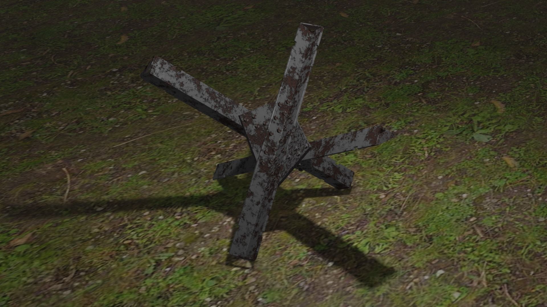 3D model Army Hedgehog Roadblock Obstacle VR / AR / lowpoly CGTrader