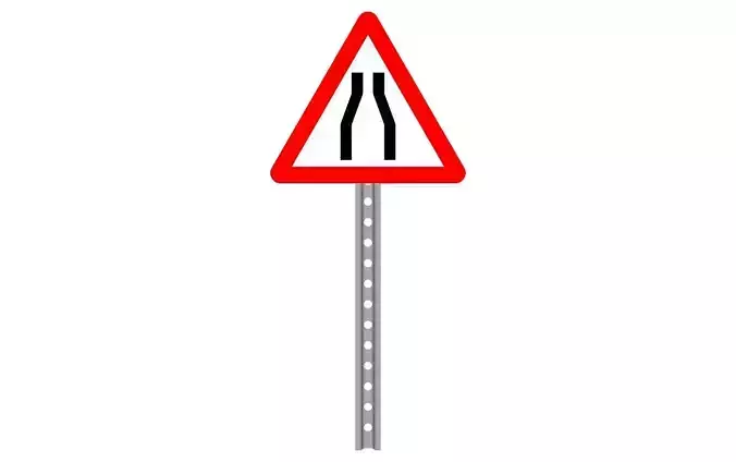 road narrows from both sides