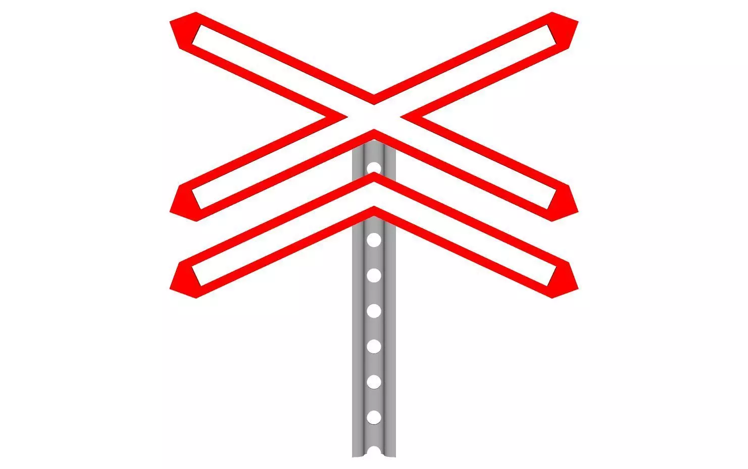 uncontrolled railway crossing 3D model