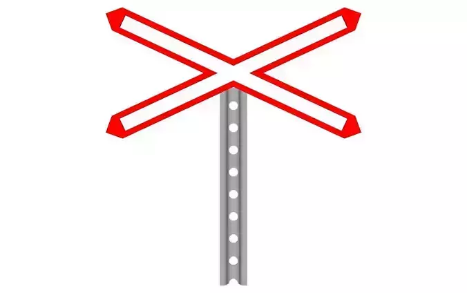 uncontrolled railway crossing 2 3D model