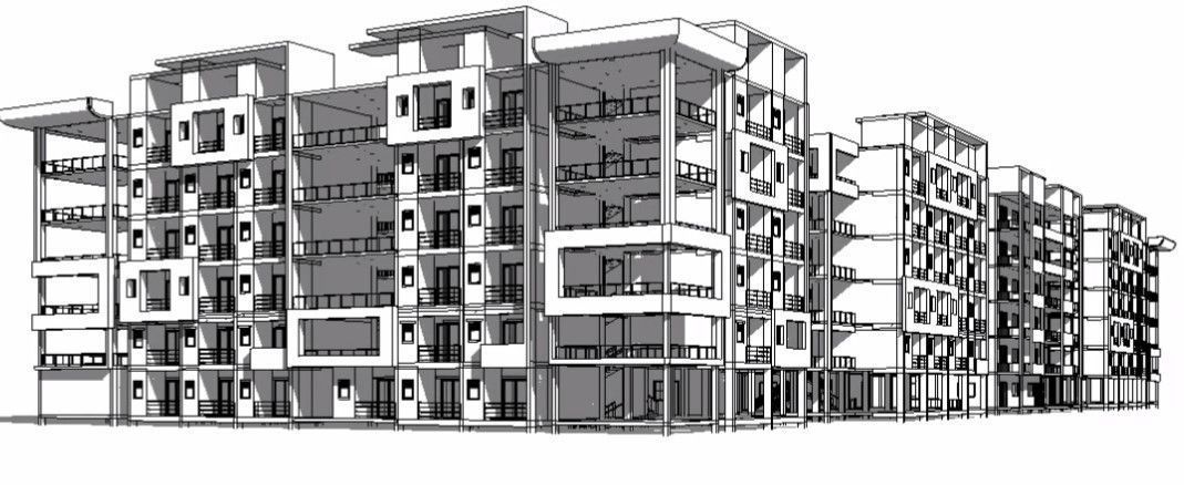residential complex complete project revit 3D model_2