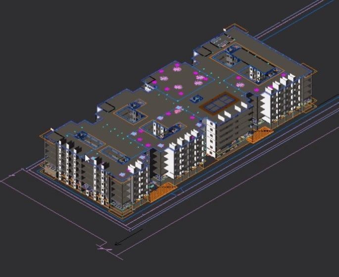 residential complex complete project revit 3D model_3