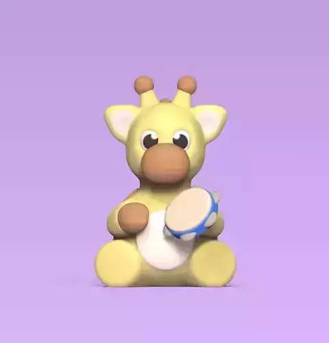 Giraffe Playing Tambourine