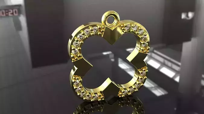 accessory gold pendant with diamonds