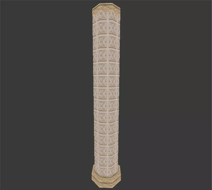 Hyrule Castle Pillar Free low-poly 3D model_0