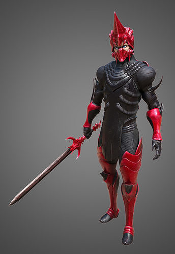 Character Low-Poly 3D Model Dark Hero1 Low-poly 3D model