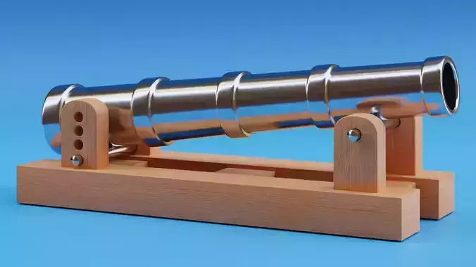 Bombard Cannon Low-poly 3D model