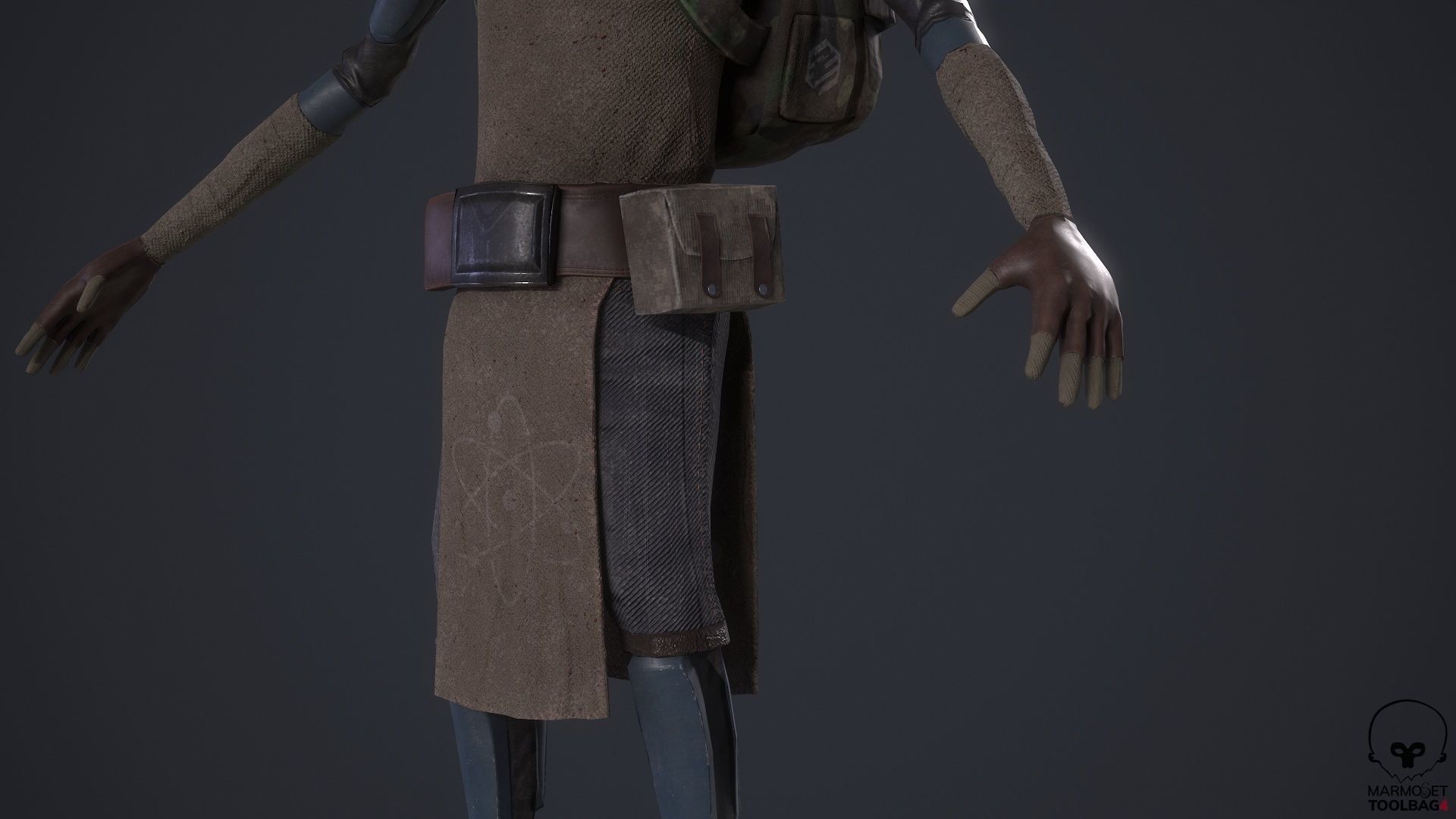 Robot traveler BRO Low-poly 3D model_17