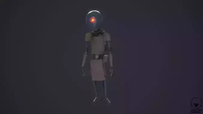 Robot traveler BRO Low-poly 3D model