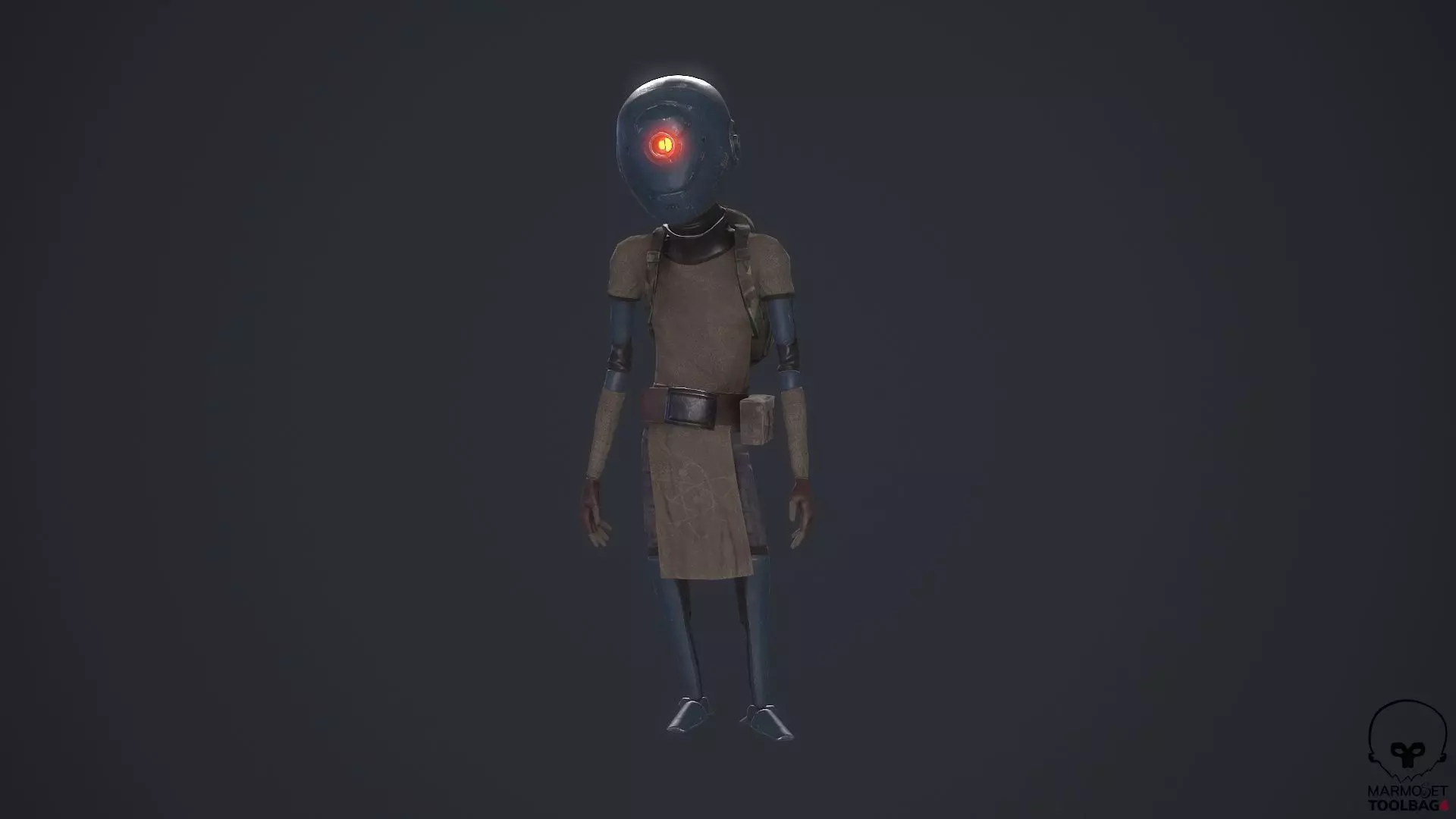 Robot traveler BRO Low-poly 3D model_0