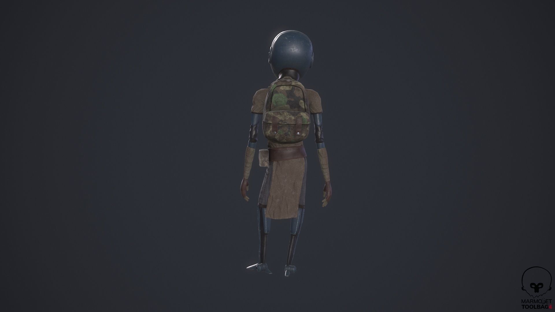 Robot traveler BRO Low-poly 3D model_6