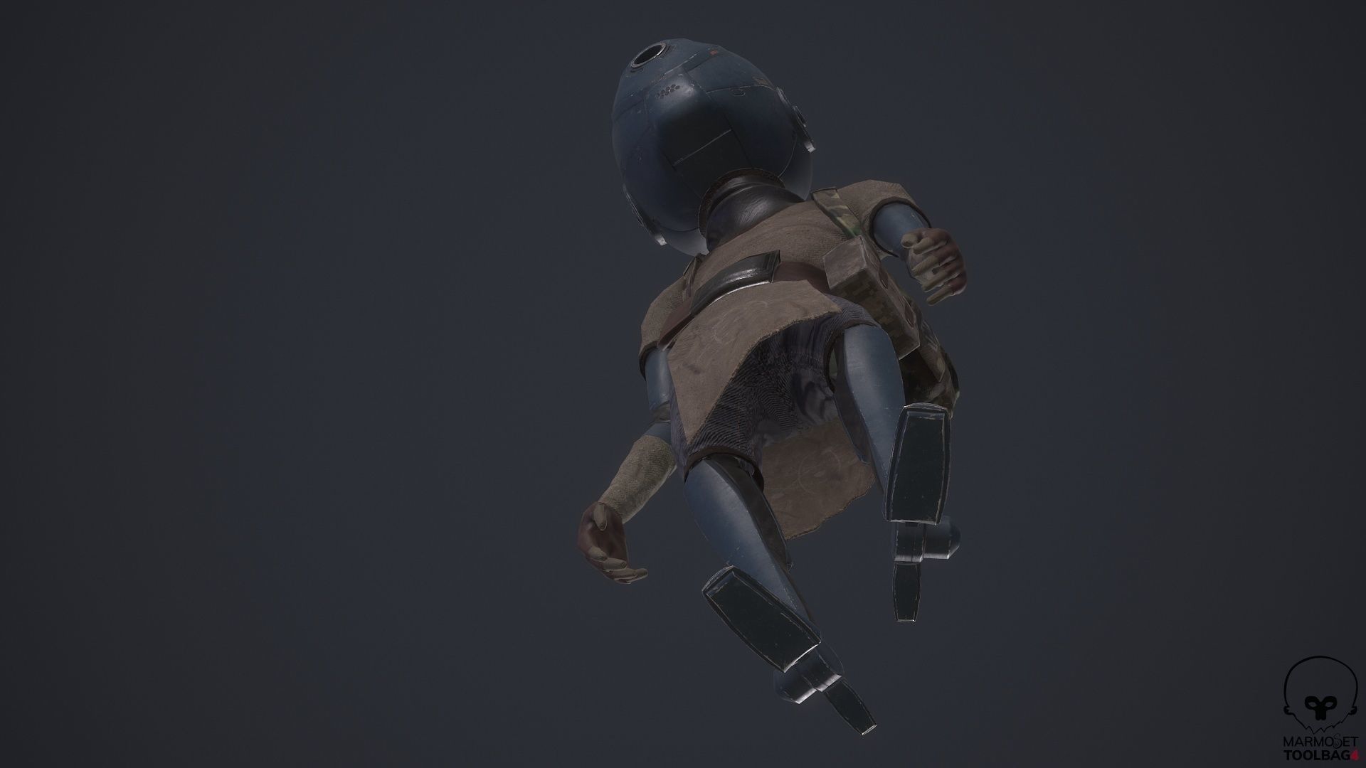 Robot traveler BRO Low-poly 3D model_11