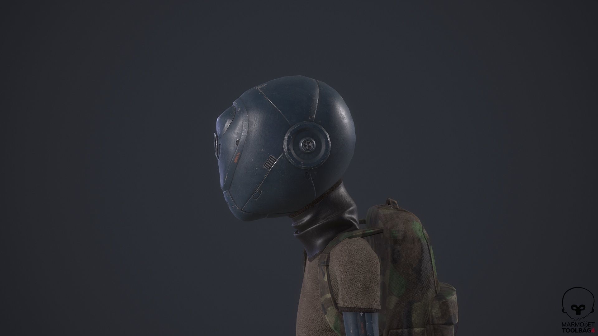 Robot traveler BRO Low-poly 3D model_8