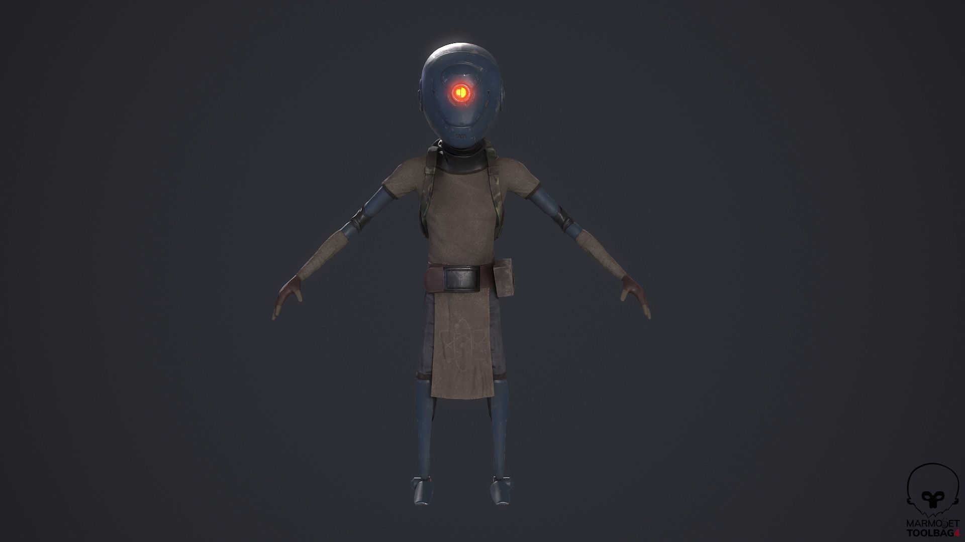 Robot traveler BRO Low-poly 3D model_13