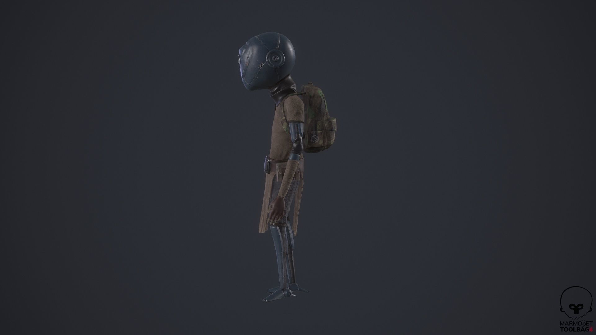 Robot traveler BRO Low-poly 3D model_7