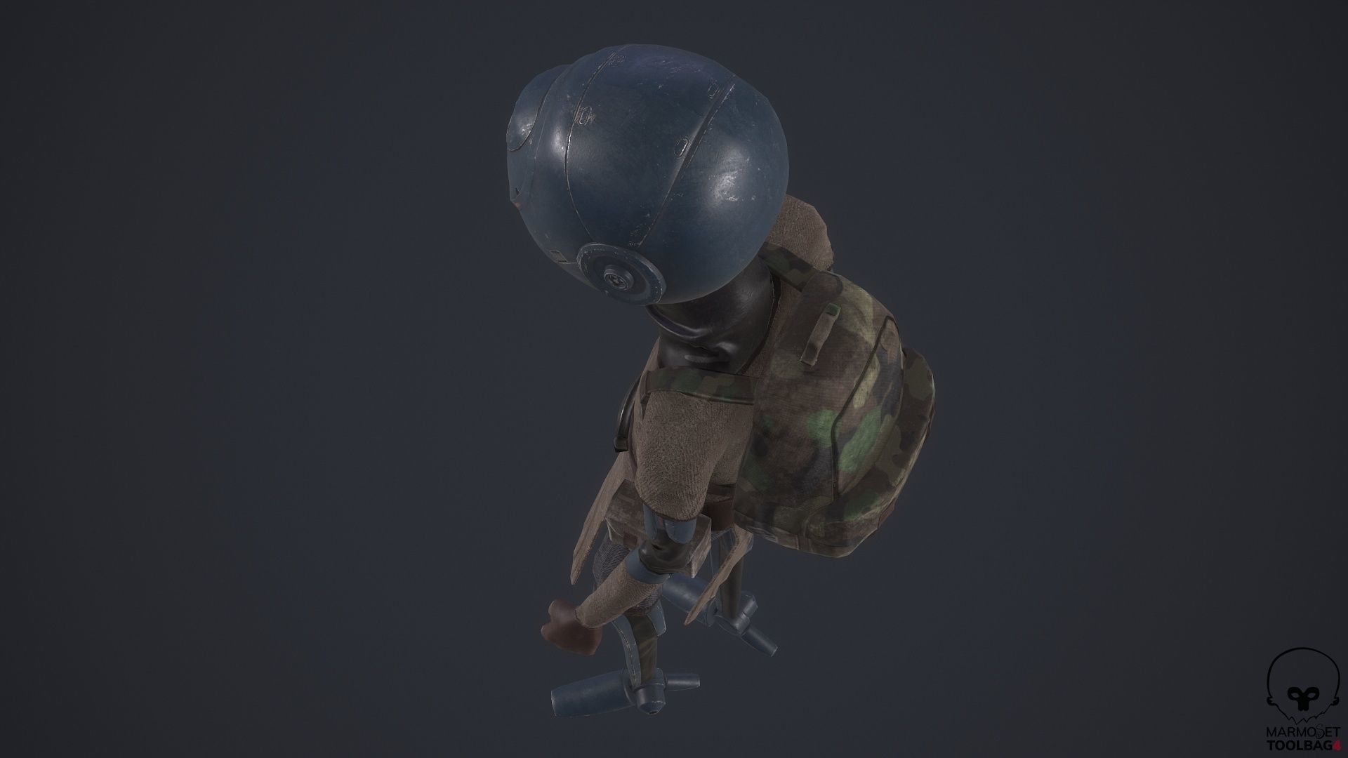 Robot traveler BRO Low-poly 3D model_12