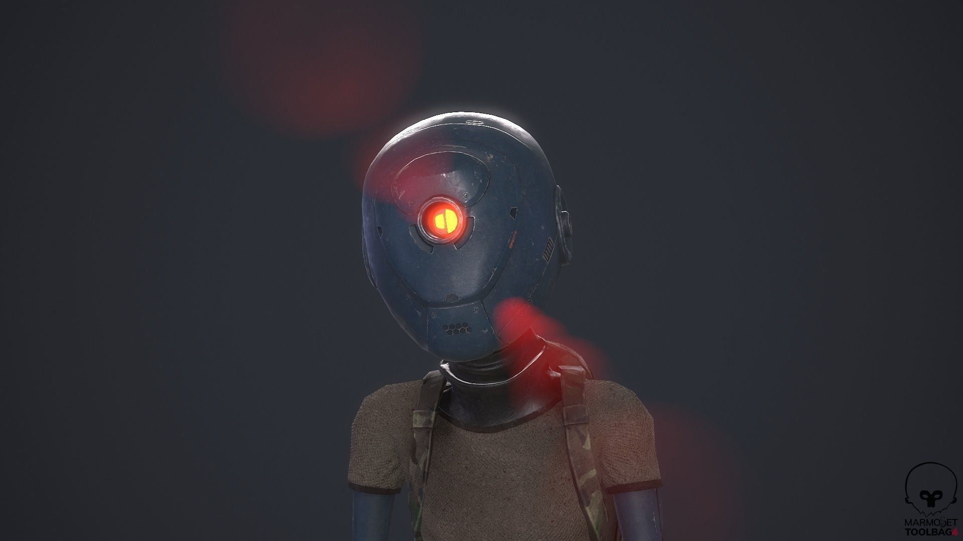 Robot traveler BRO Low-poly 3D model_9