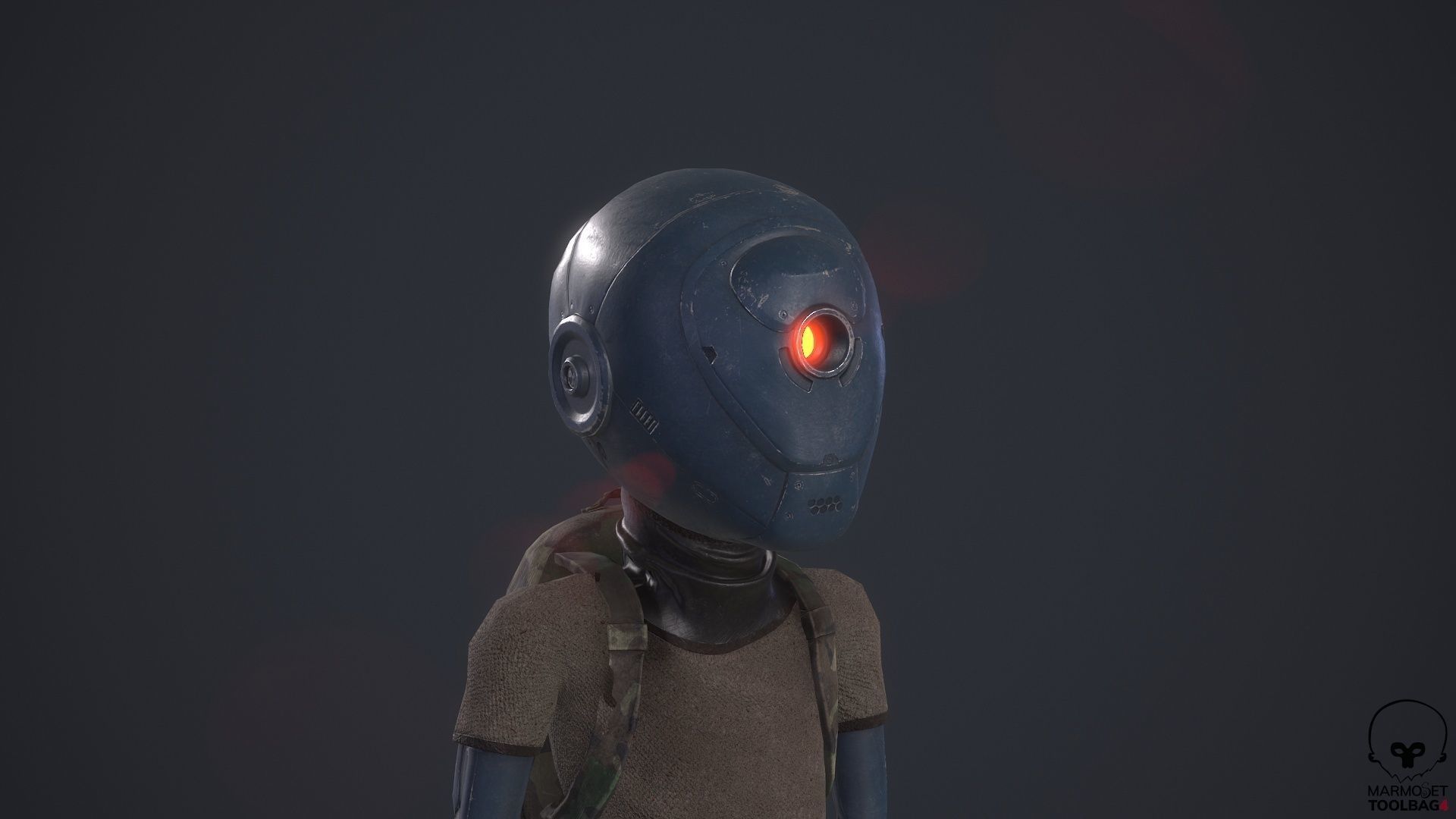 Robot traveler BRO Low-poly 3D model_10