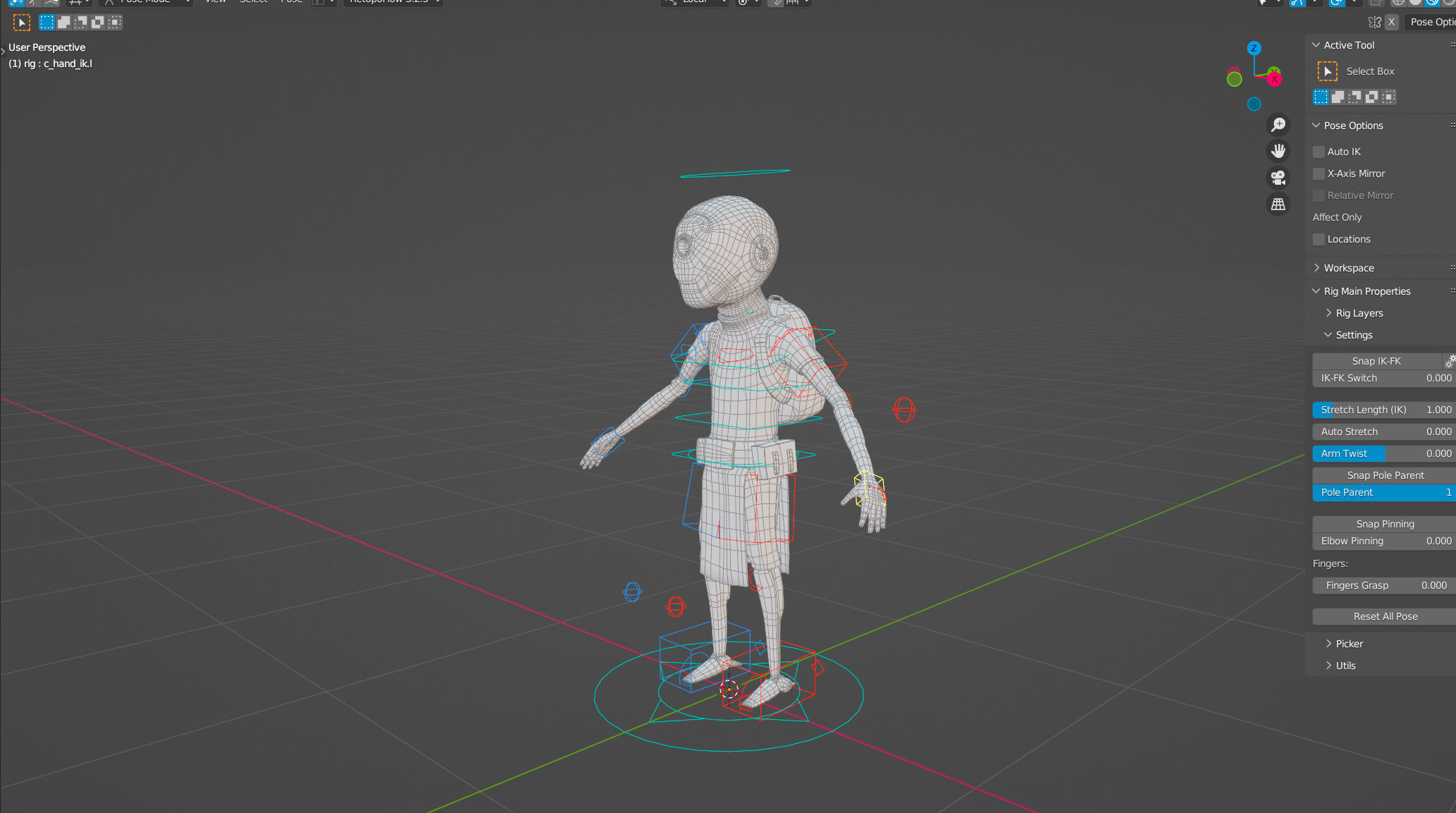 Robot traveler BRO Low-poly 3D model_4