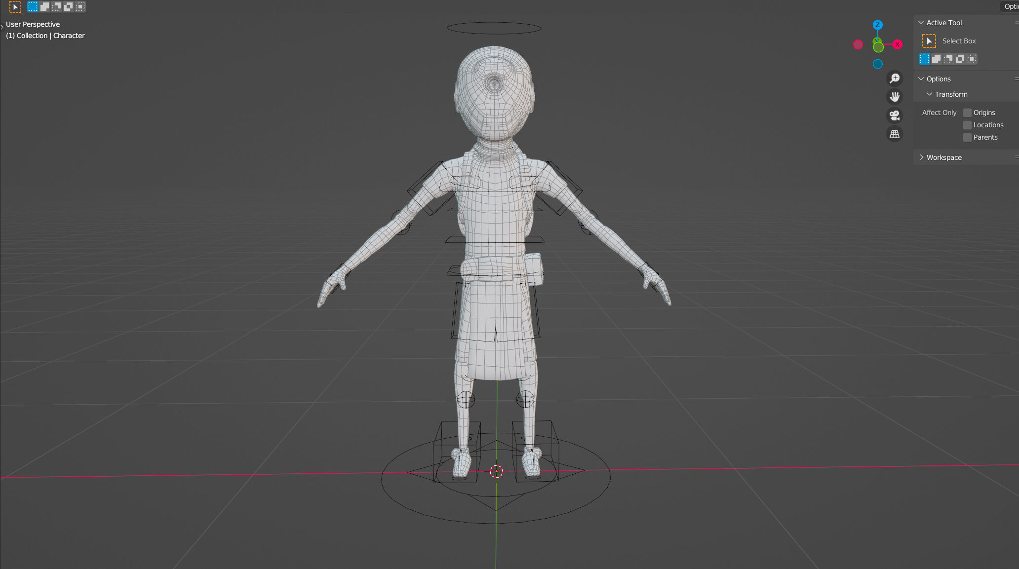 Robot traveler BRO Low-poly 3D model_3