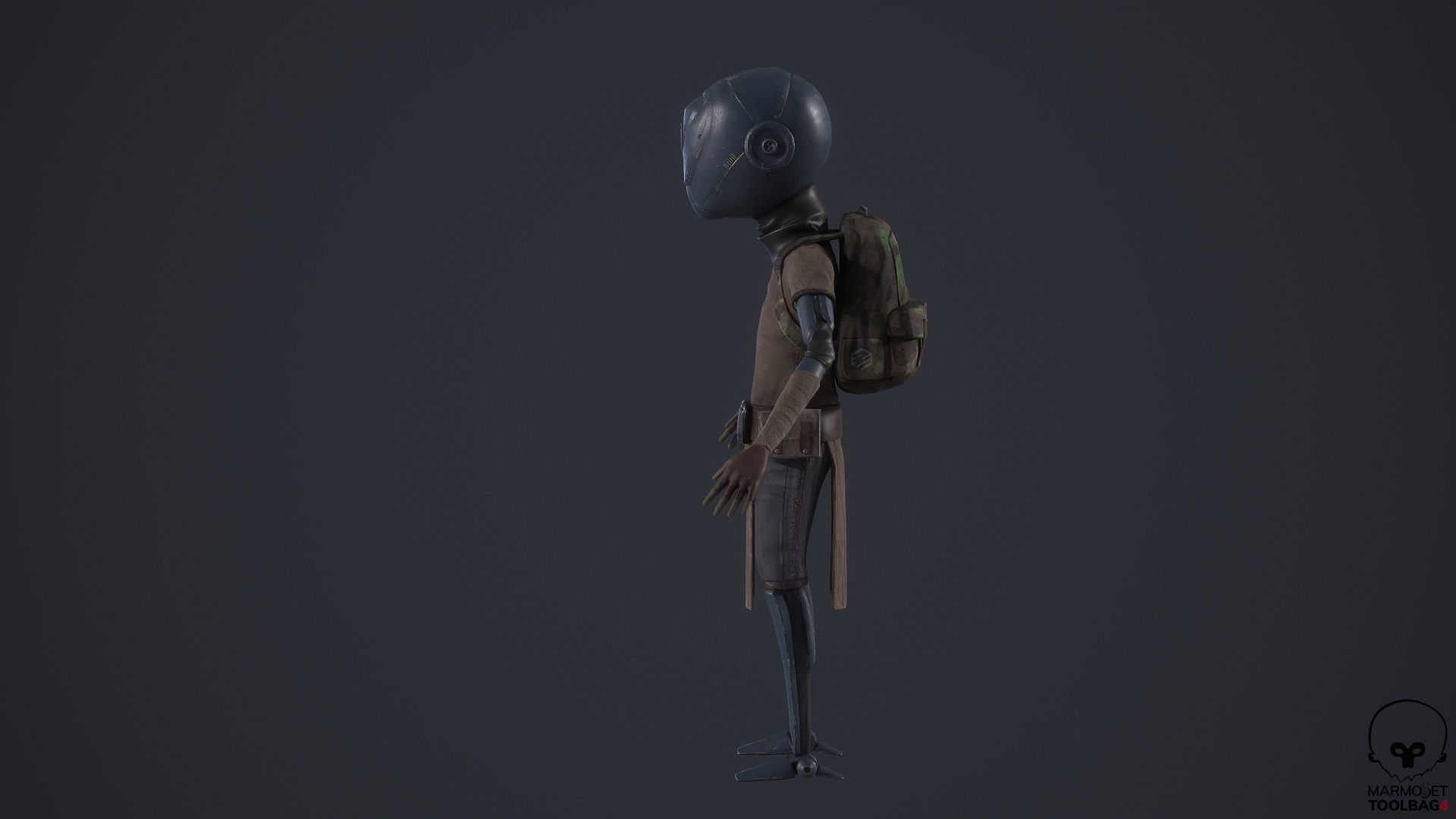 Robot traveler BRO Low-poly 3D model_15