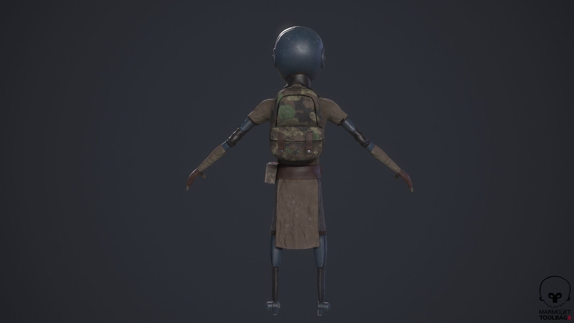 Robot traveler BRO Low-poly 3D model_14