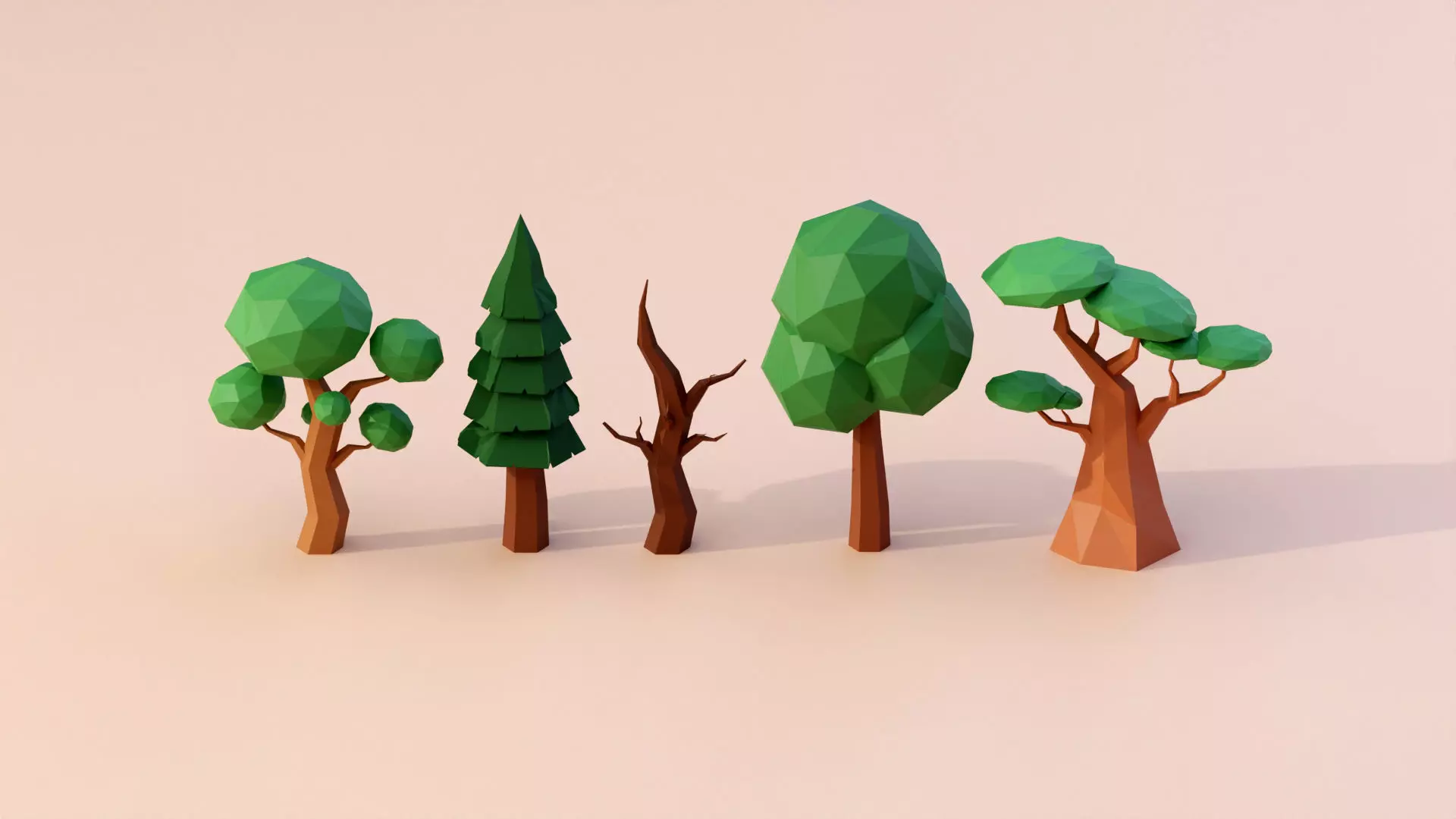 Low poly Tree Pack Low-poly 3D model_0