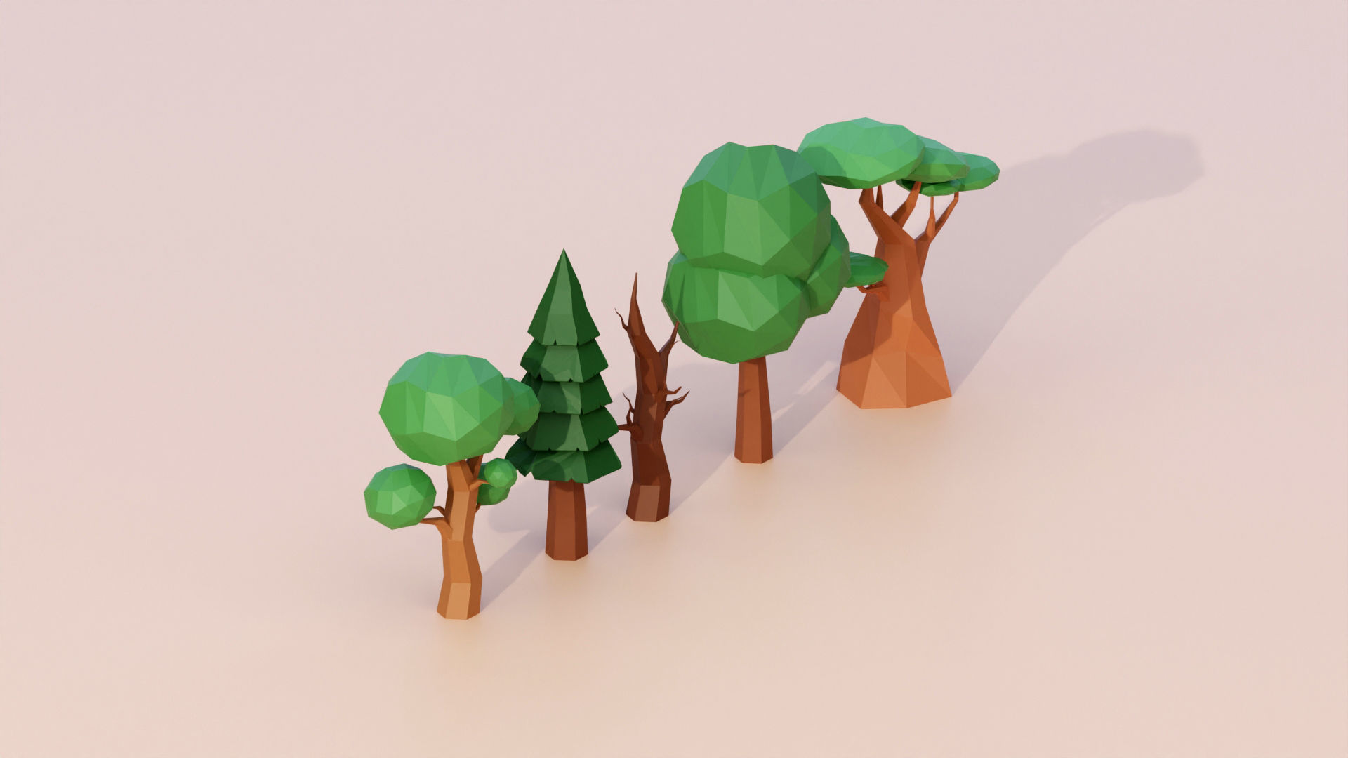 Low poly Tree Pack Low-poly 3D model_3