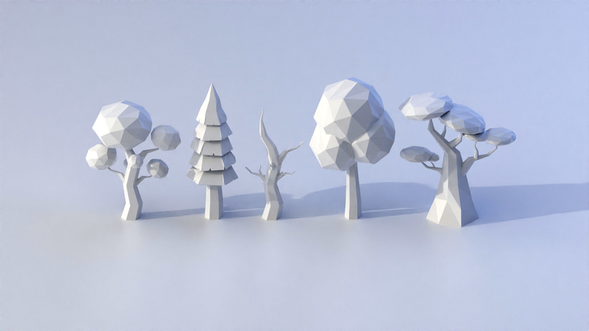 Low poly Tree Pack Low-poly 3D model_8