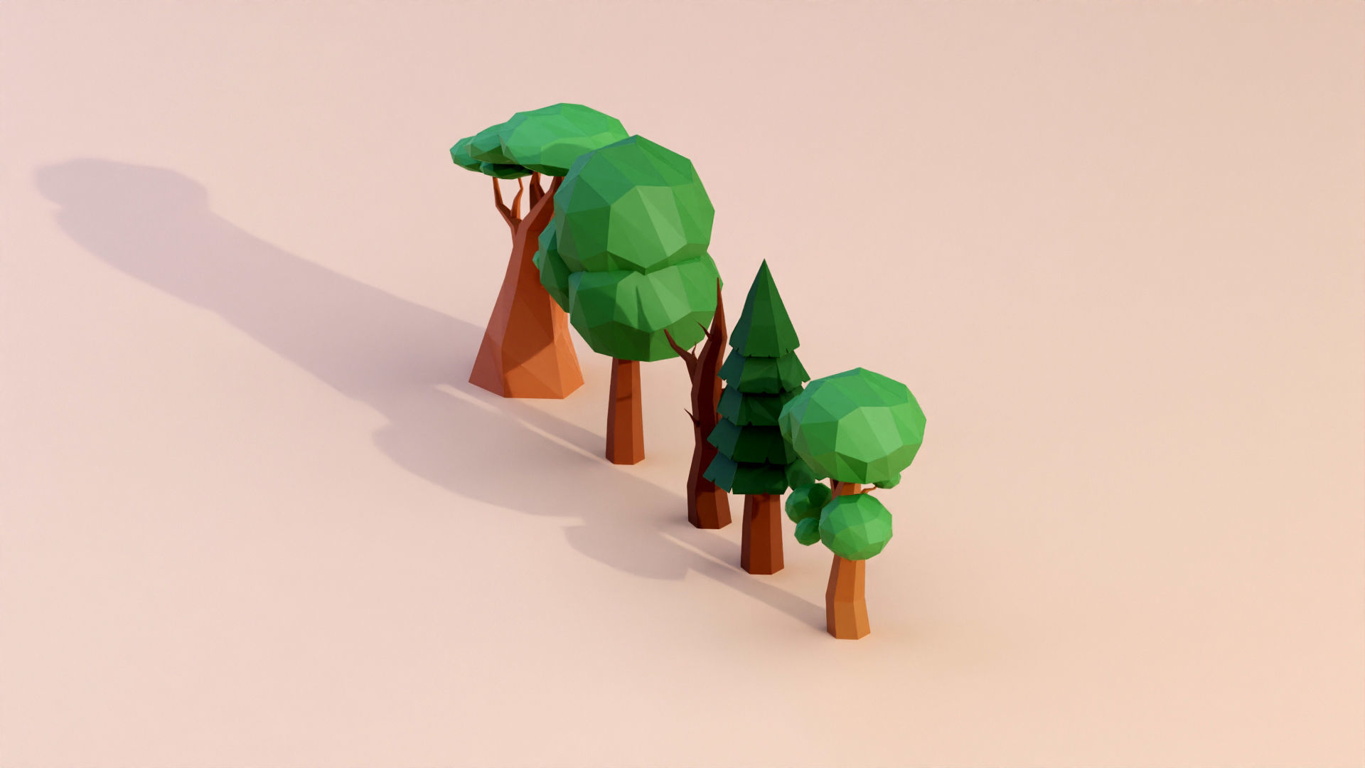 Low poly Tree Pack Low-poly 3D model_5