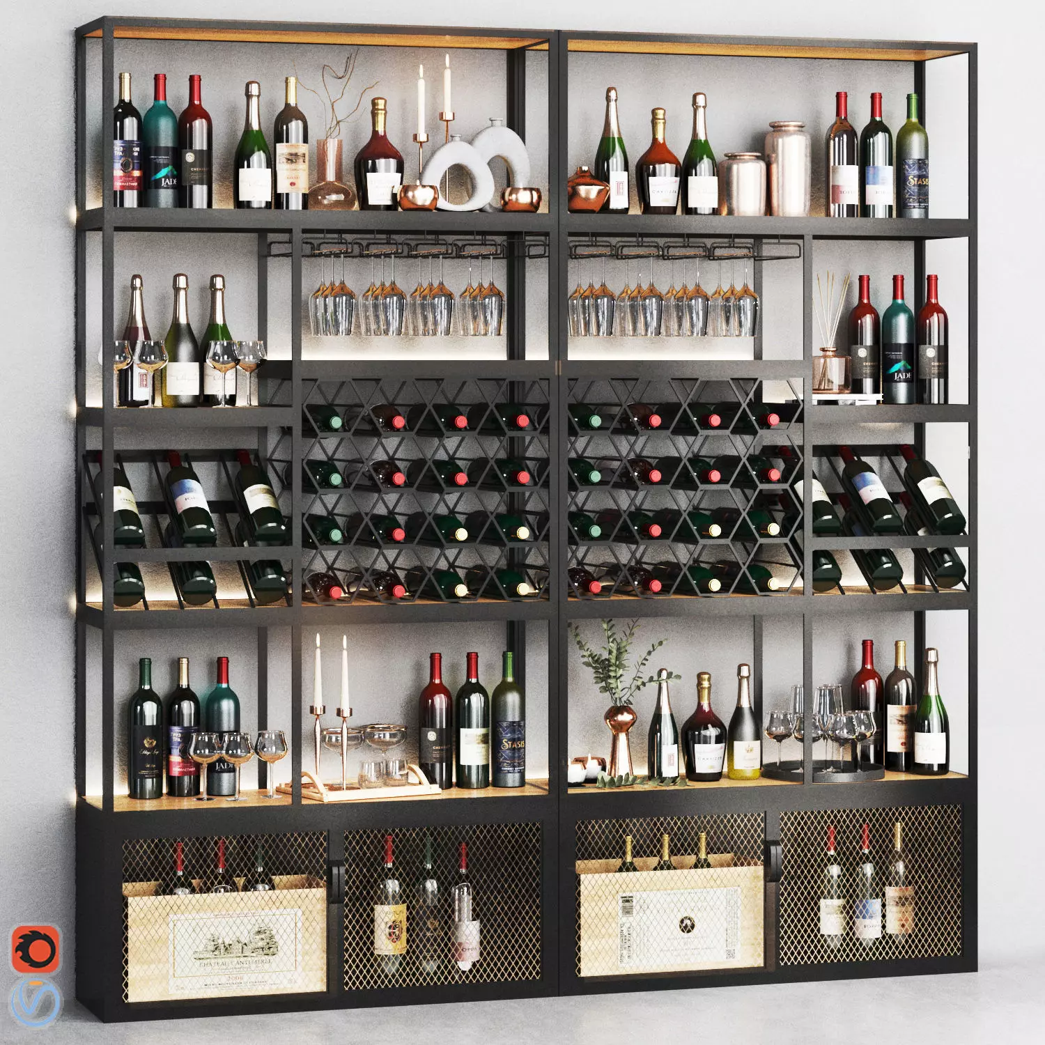 Rack-Homary wine rack - bedroom furniture sets home Low-poly 3D model_0