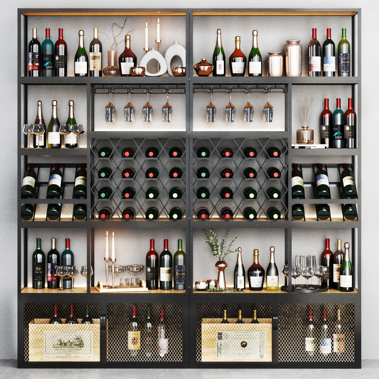 Rack-Homary wine rack - bedroom furniture sets home Low-poly 3D model_1
