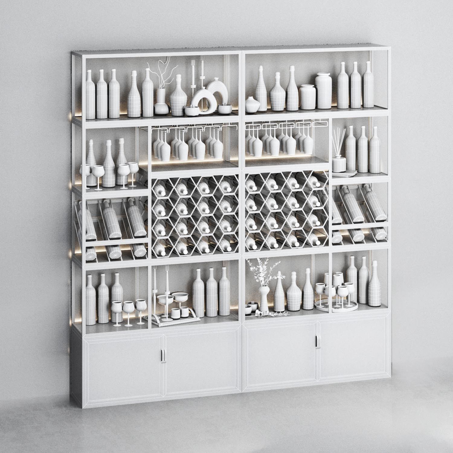 Rack-Homary wine rack - bedroom furniture sets home Low-poly 3D model_4