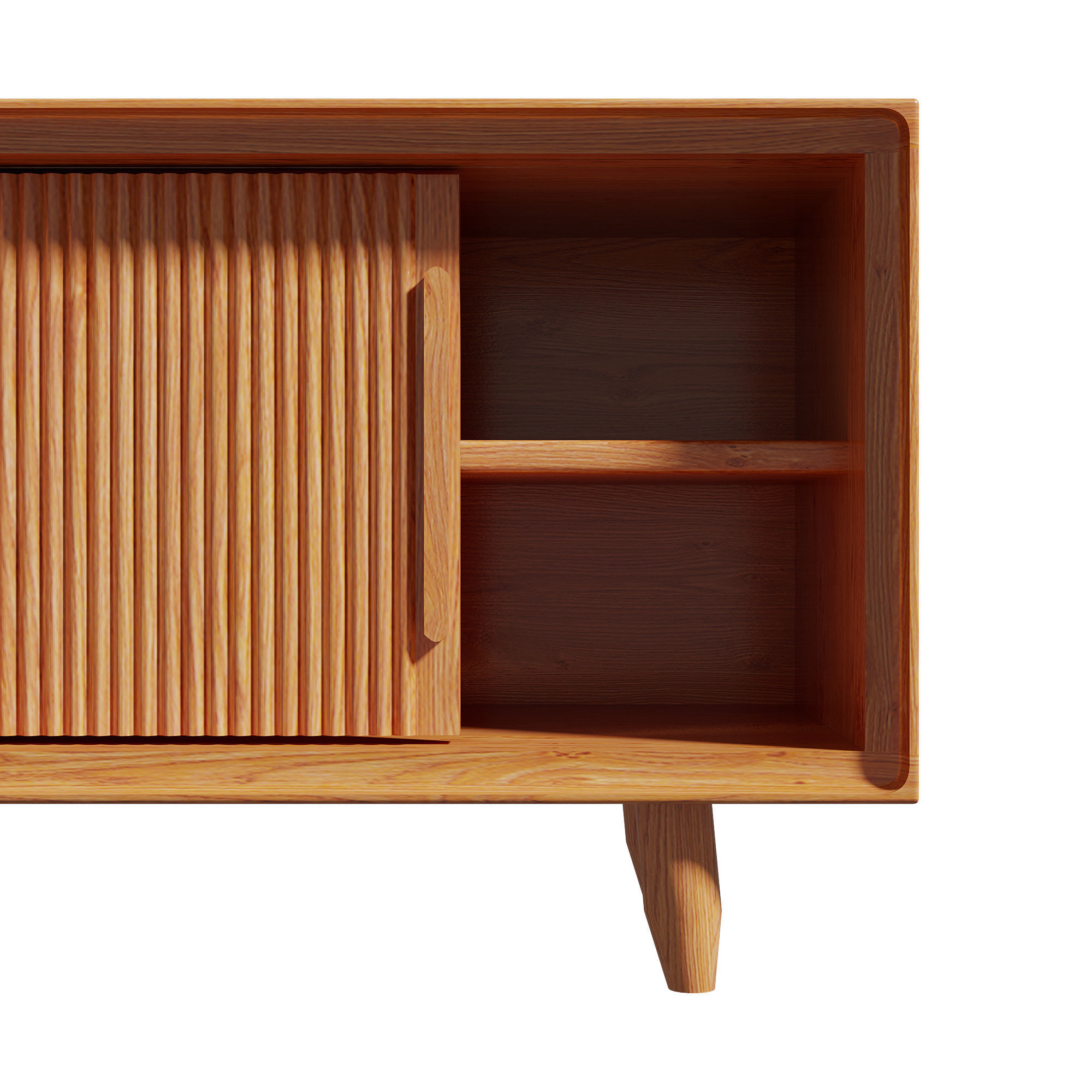 Homary Rustic Storage Bench with Sliding Doors 3D model_11