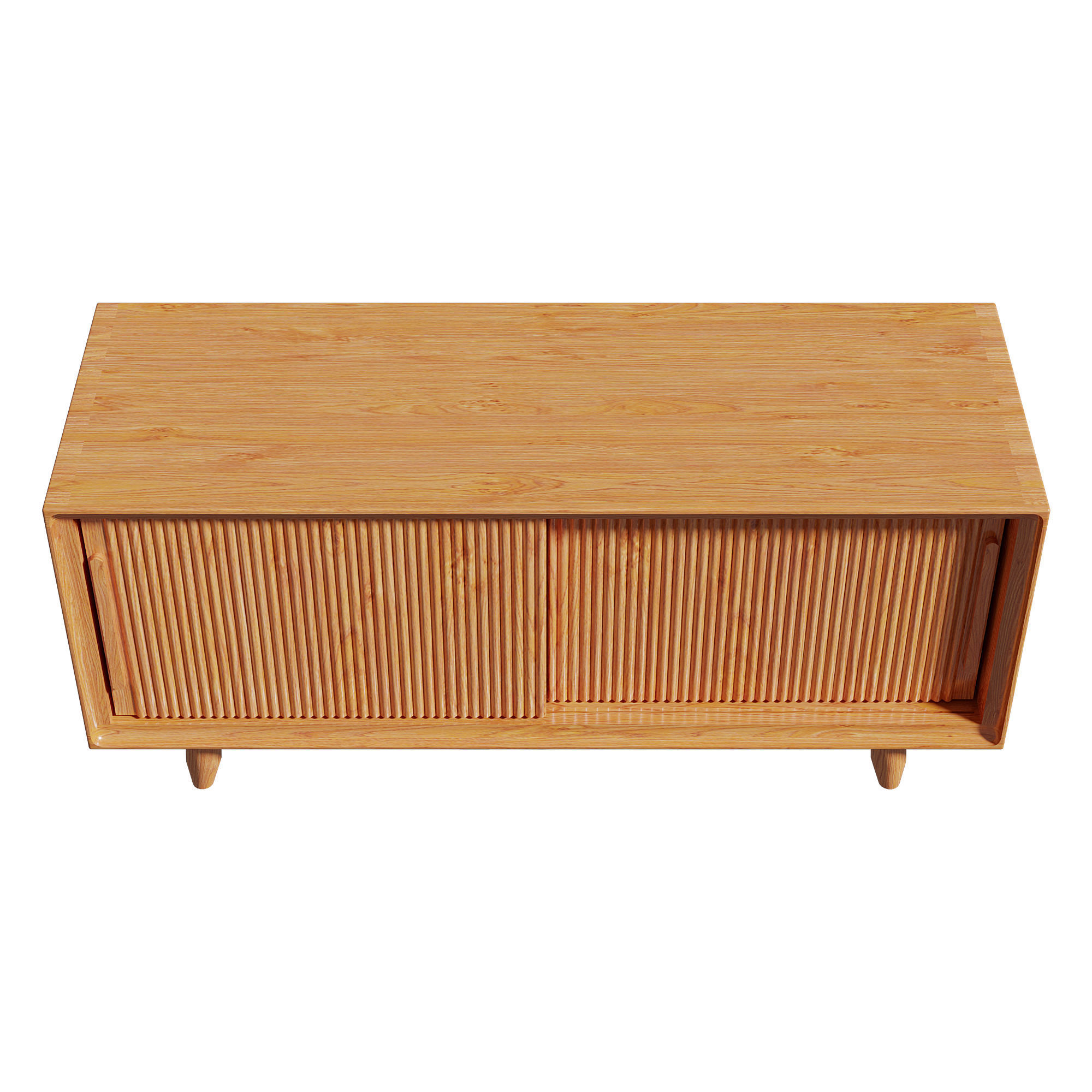 Homary Rustic Storage Bench with Sliding Doors 3D model_2