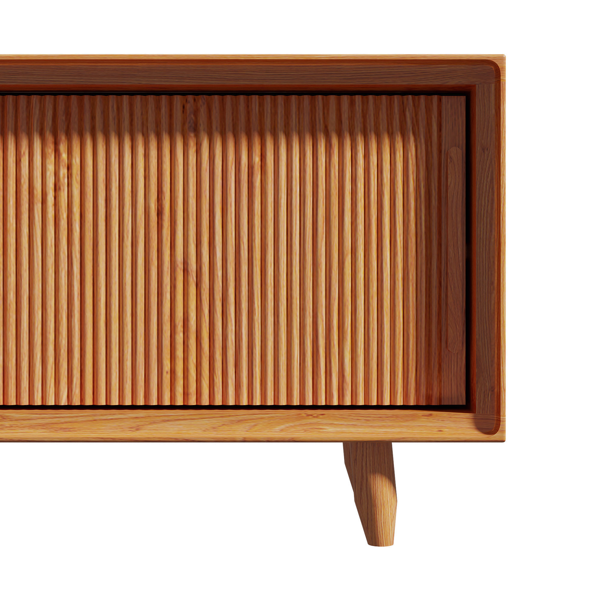 Homary Rustic Storage Bench with Sliding Doors 3D model_5