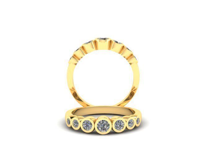 3D model rings gold ring with diamonds 3D print model_1