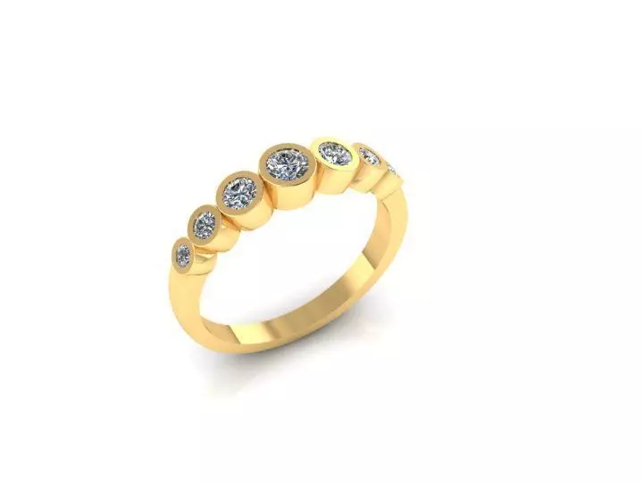 3D model rings gold ring with diamonds 3D print model_0