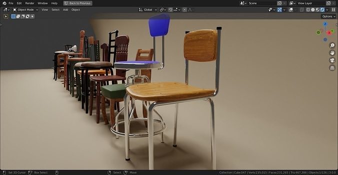 Chairs and Stools 3D model 3
