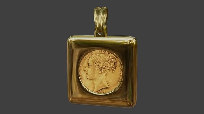 Half sovereign pendant bezel mount  3D print model